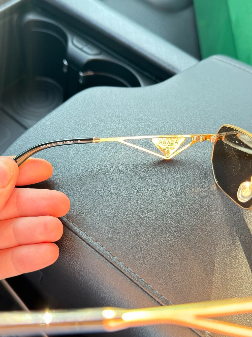 Prada Gold Frame Sunglasses with Brown Lenses